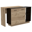Boahaus Le Mans Kitchen Island (Black Wengue / Light Oak)