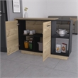 Boahaus Le Mans Kitchen Island (Black Wengue / Light Oak)