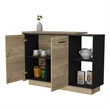 Boahaus Le Mans Kitchen Island (Black Wengue / Light Oak)