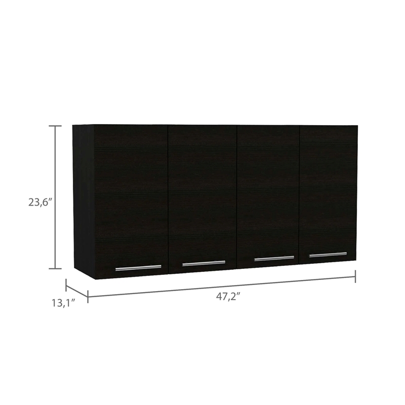 Boahaus Valence Wall Cabinet (Black Wengue )