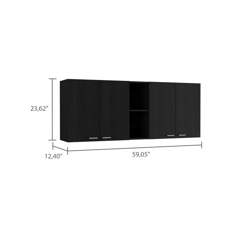 Boahaus Clichy Wall Cabinet (Black Wengue)