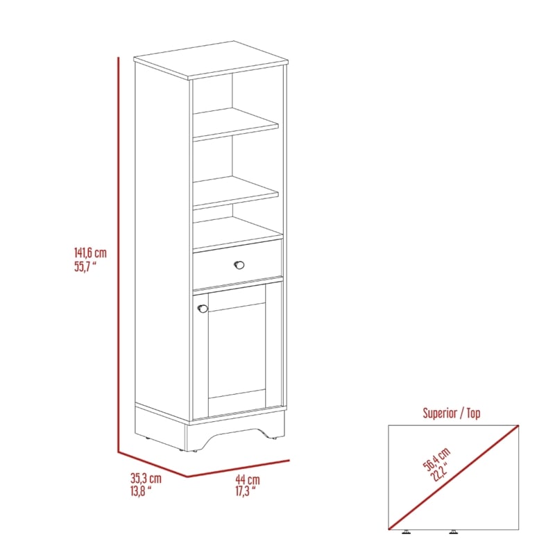 Boahaus Dauphin Tall Linen Cabinet (Gray)
