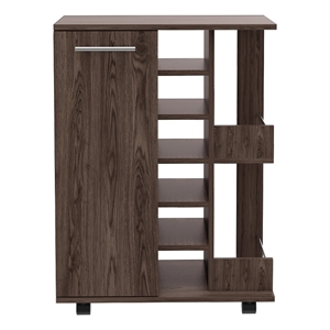 Boahaus Yorkshire Bar Cart (Dark Walnut)