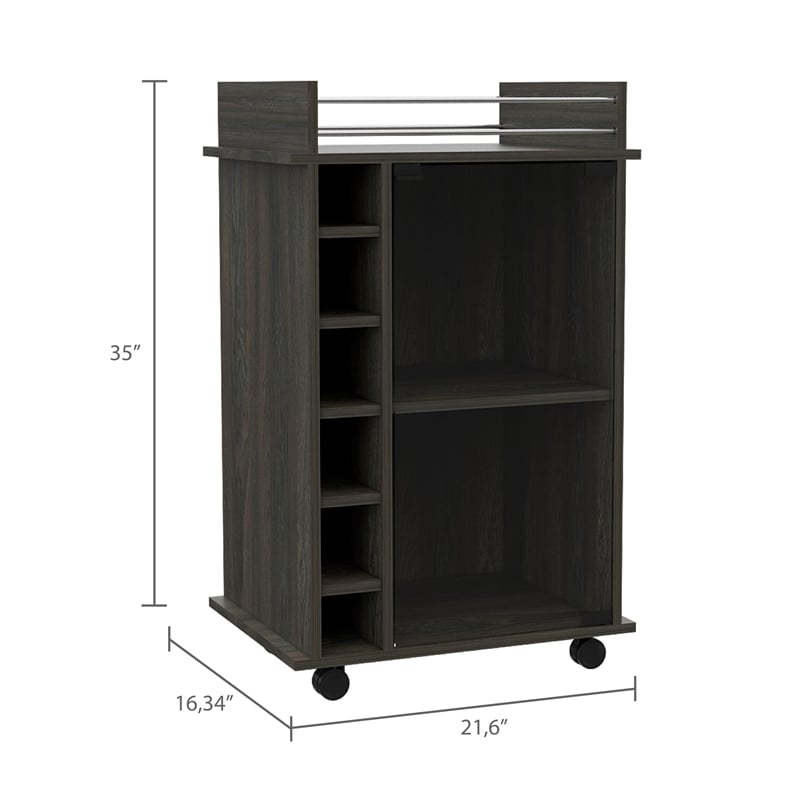 Boahaus Carlisle Bar Cart (Carbon Espresso)