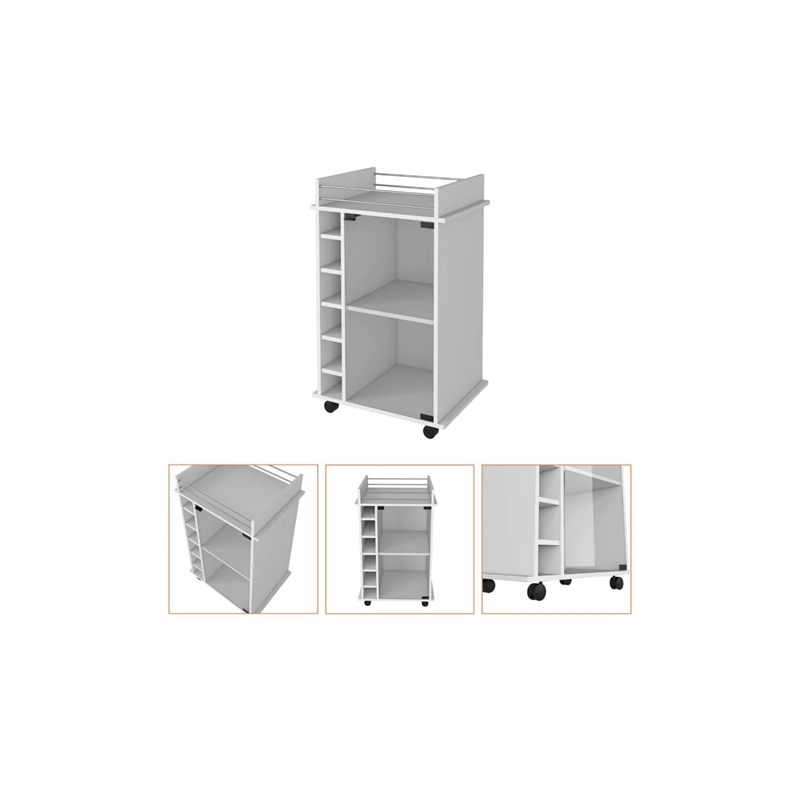 Boahaus Carlisle Bar Cart (White)