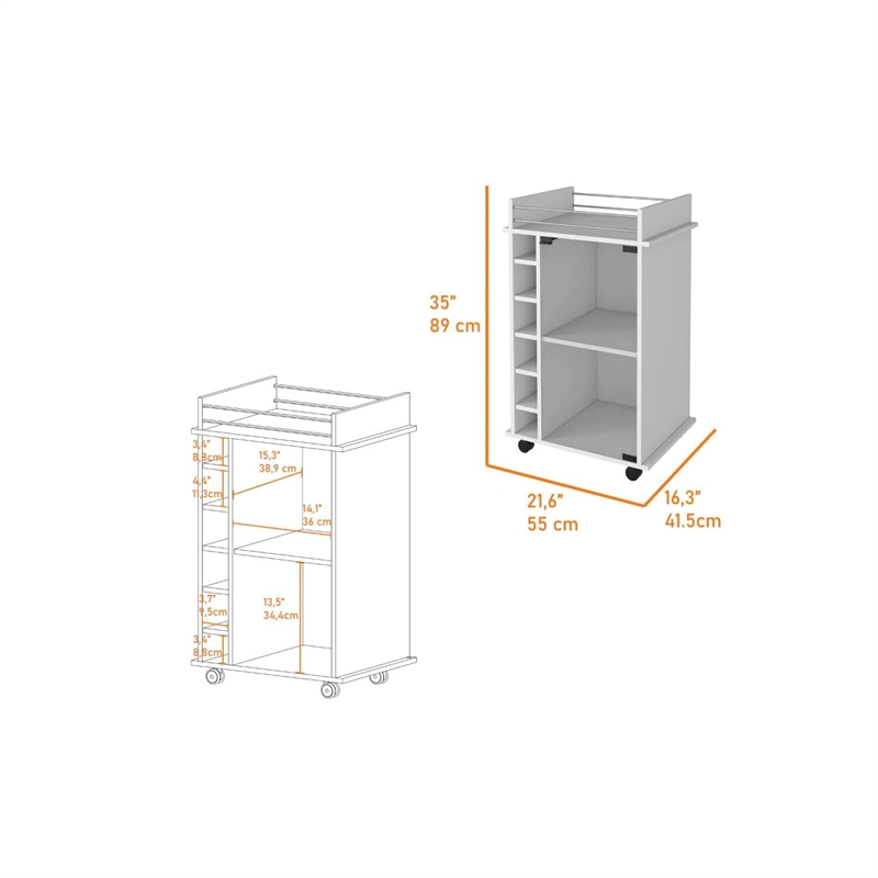Boahaus Carlisle Bar Cart (White)