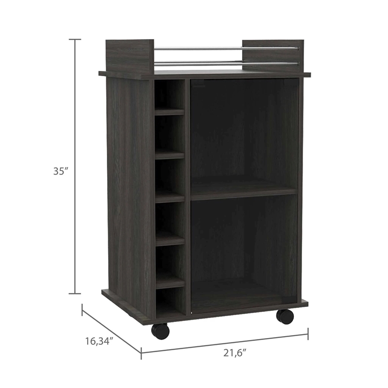 Boahaus Carlisle Bar Cart (Smokey Oak)