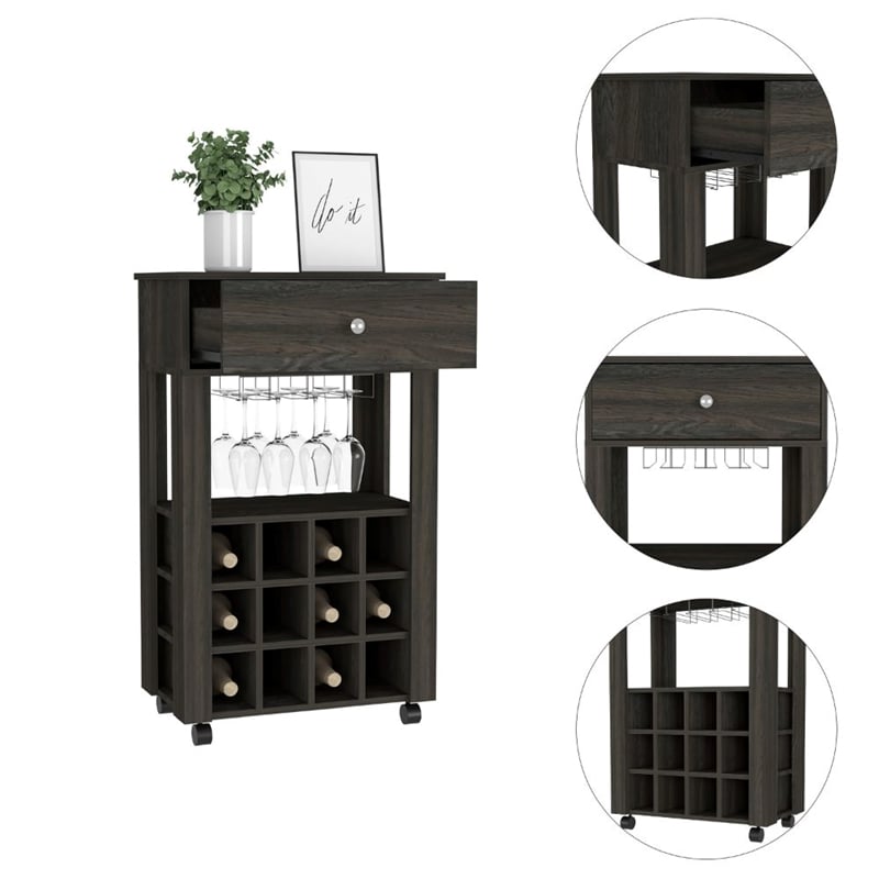 Boahaus Stanley Bar Cart (Carbon Espresso)