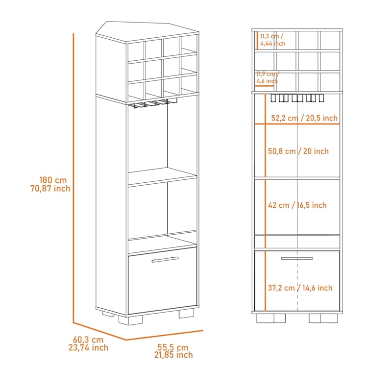 Boahaus Jamestown Bar Cabinet (Mahagony/Macadamia)
