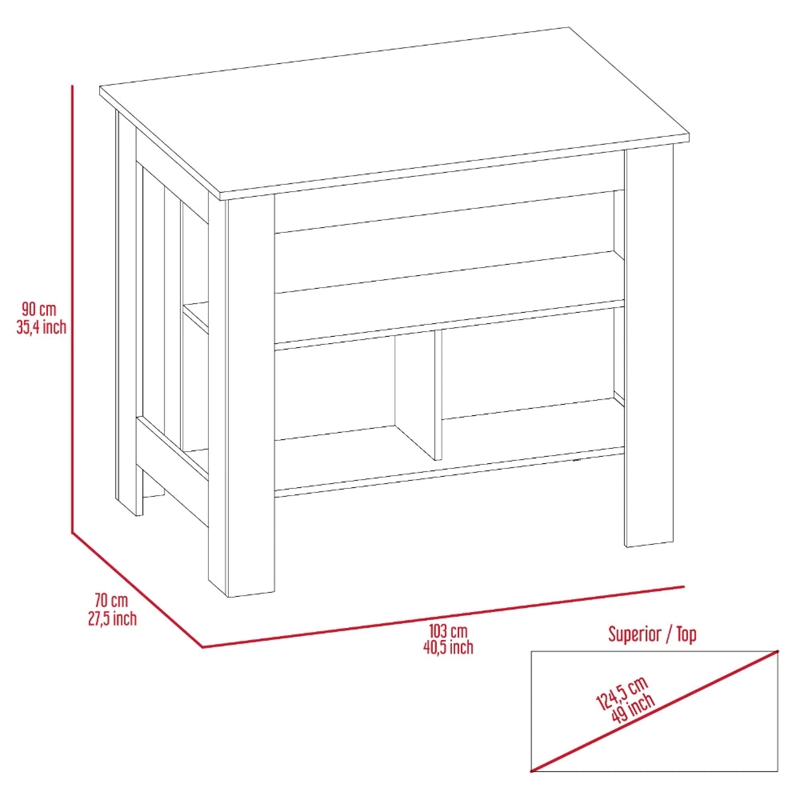 Boahaus Le Kitchen Island (Dark Brown / Onix )
