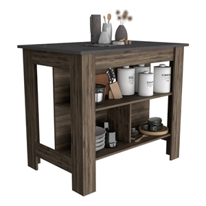 Boahaus Le Kitchen Island (Dark Brown / Onix )