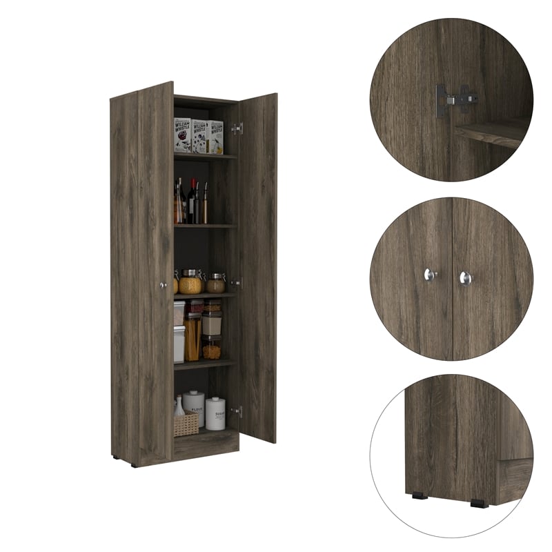 Boahaus Cayenne Storage Cabinet (Dark Brown / Black Wengue)