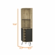 Boahaus Douglas Bar Cabinet (Macadamia/Black Wengue)