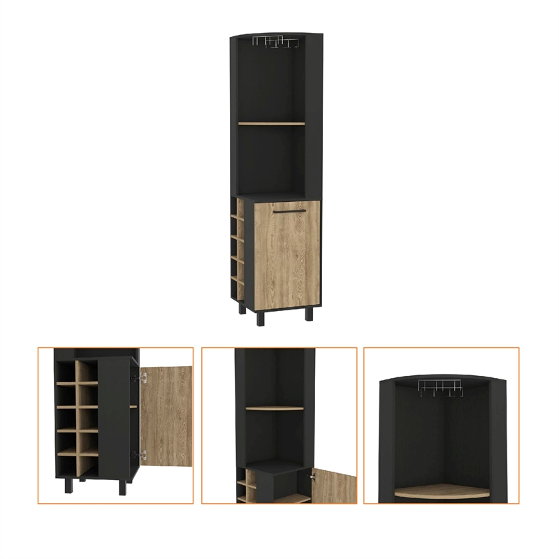 Boahaus Doncaster Bar Cabinet (Black Wengue/Pine)