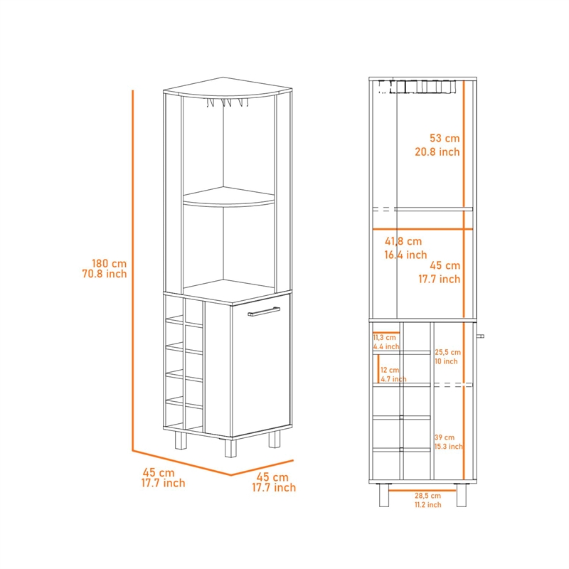Boahaus Doncaster Bar Cabinet (Black Wengue/Pine)