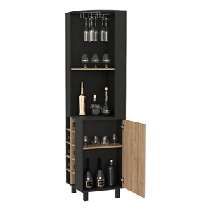 Boahaus Doncaster Bar Cabinet (Black Wengue/Pine)