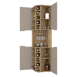 Boahaus Colchester Bar Cabinet (Macadamia/Taupe )