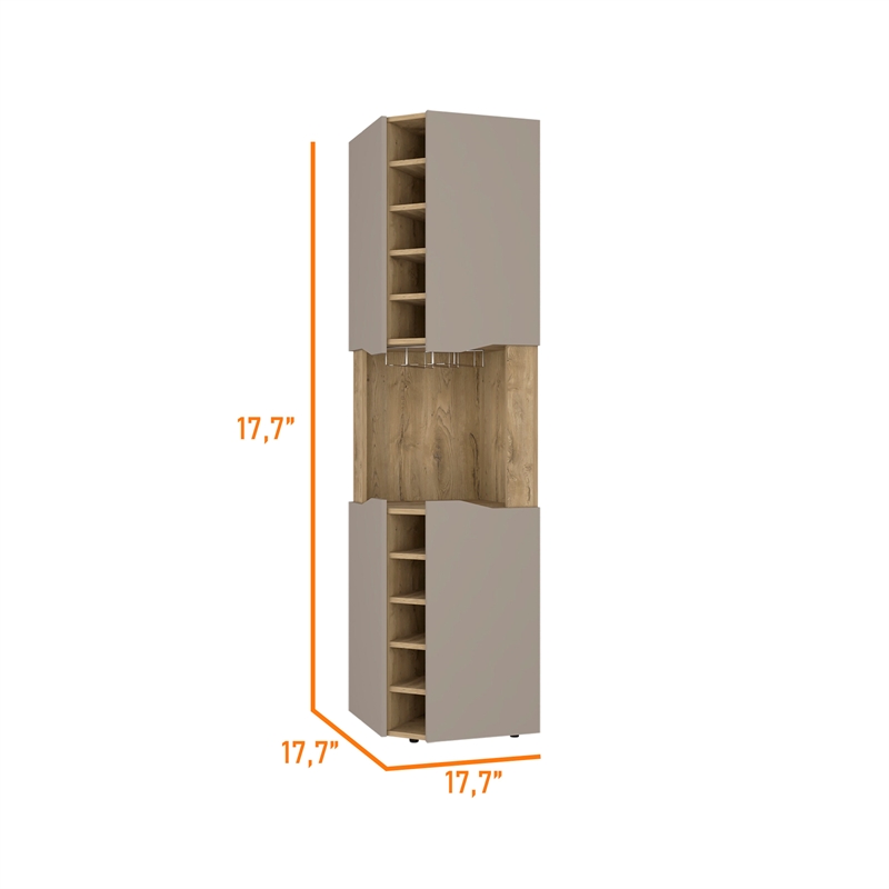 Boahaus Colchester Bar Cabinet (Macadamia/Taupe )