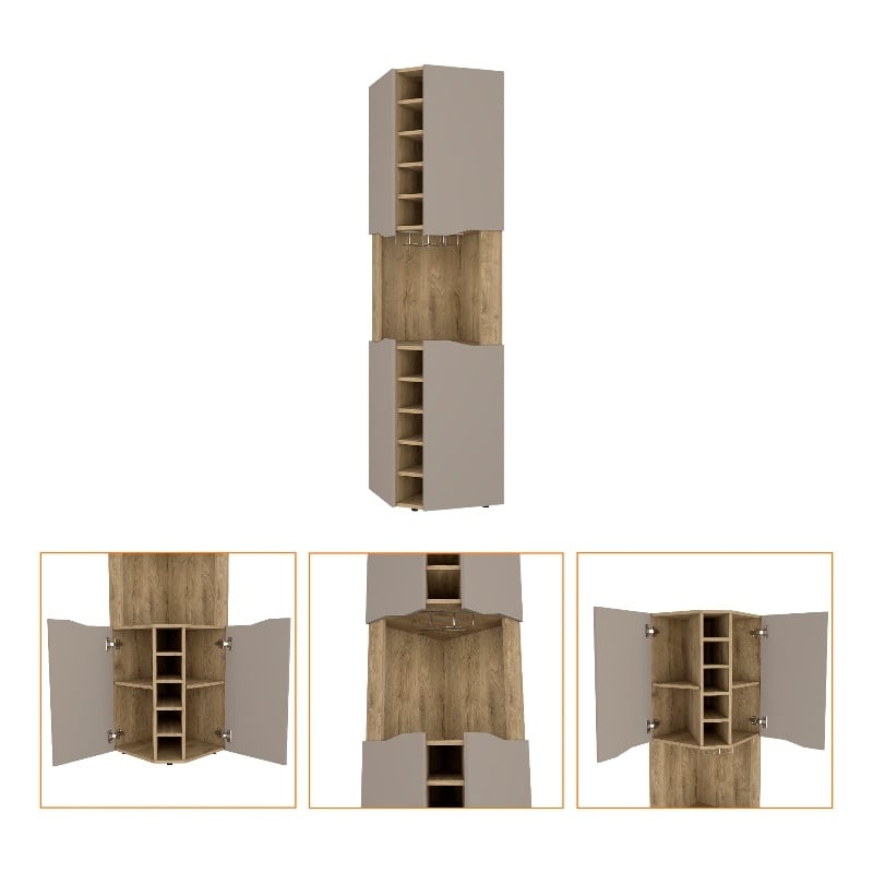 Boahaus Colchester Bar Cabinet (Macadamia/Taupe )