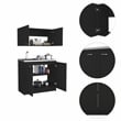 Boahaus Montauban Cabinet Set (Black Wengue)