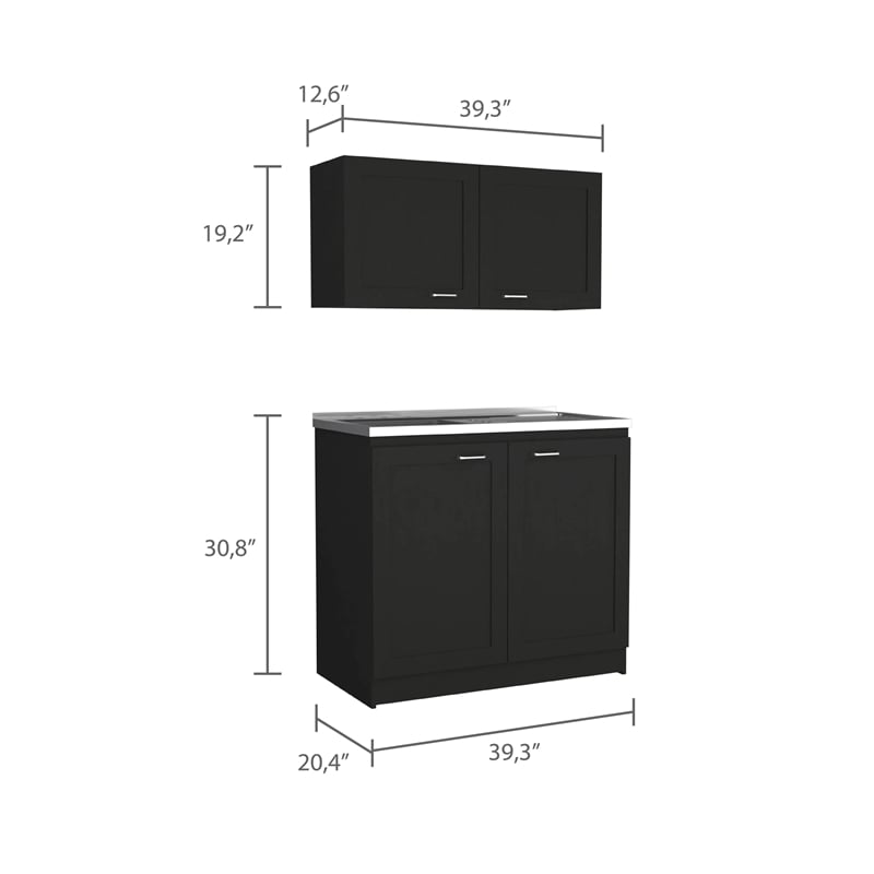 Boahaus Montauban Cabinet Set (Black Wengue)