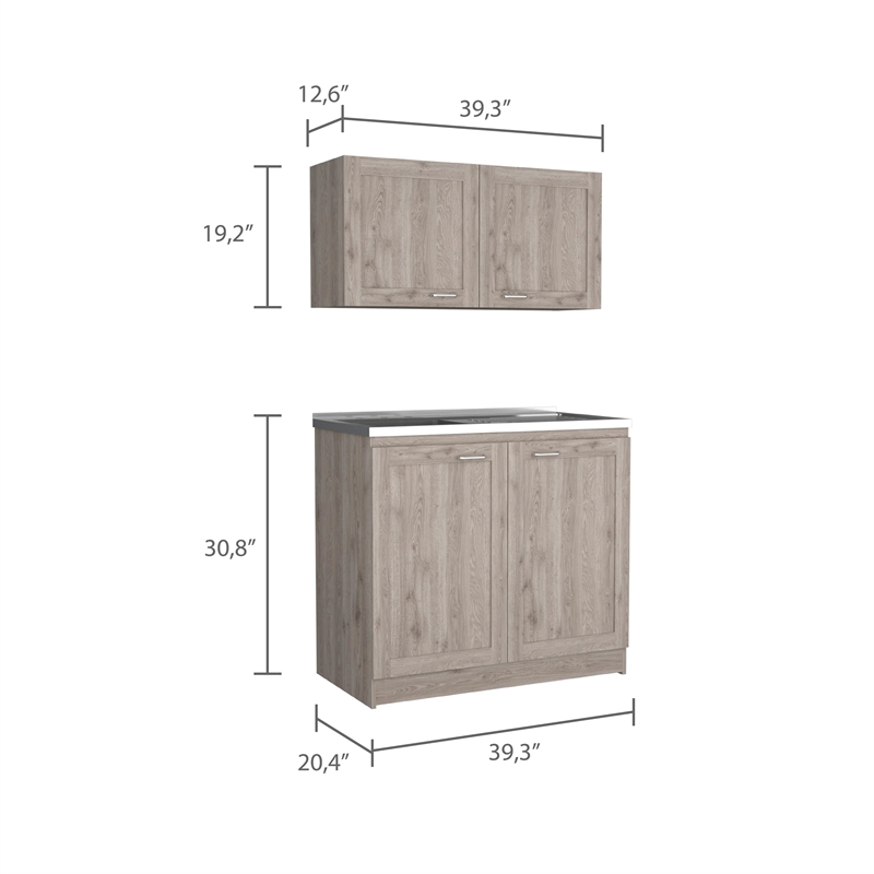 Boahaus Montauban Cabinet Set (Light Gray)