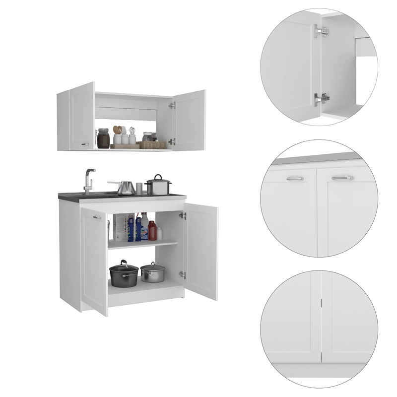 Boahaus Montauban Cabinet Set (White)