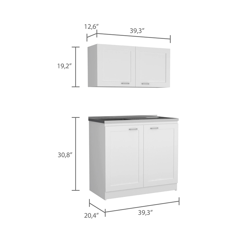 Boahaus Montauban Cabinet Set (White)