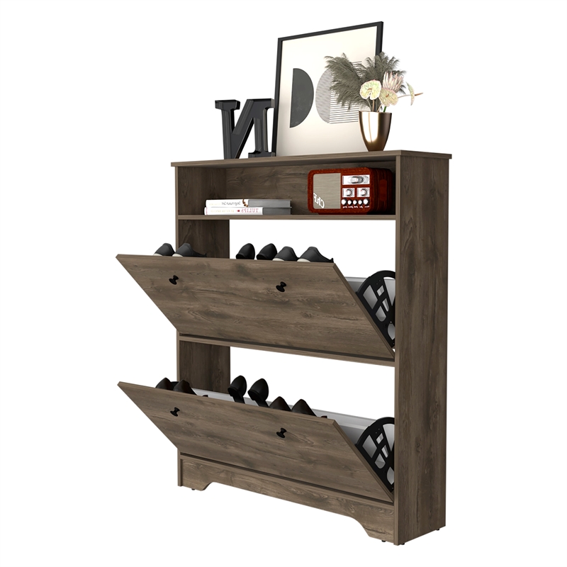 Boahaus Santonum Shoe Rack  (Dark Brown)