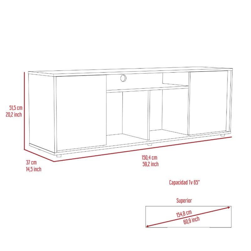 Boahaus Long Beach Tv Stand (Black Wengue)