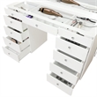 Boahaus Orla EXTRA LARGE Vanity Desk White 11 Drawers Basic Knobs