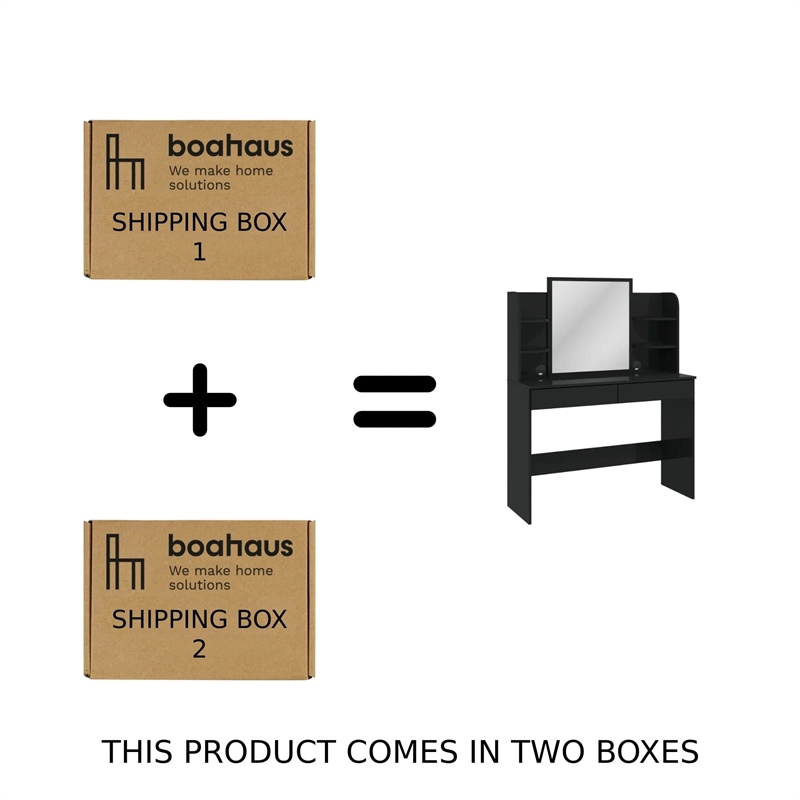 Boahaus Cixi Vanity Desk (Black)