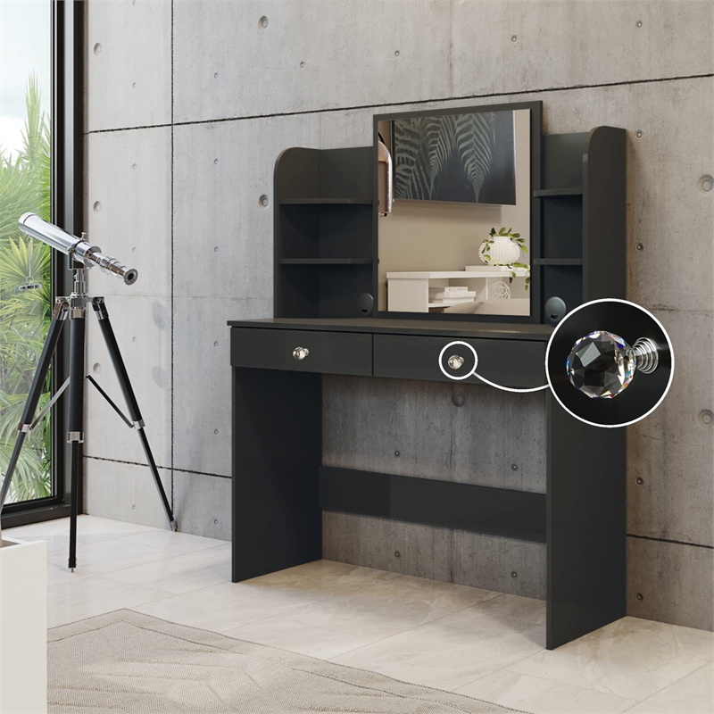 Boahaus Cixi Vanity Desk (Black)