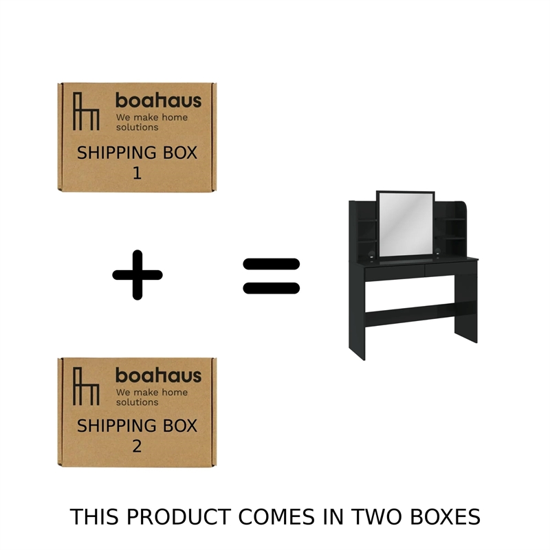 Boahaus Cixi Vanity Desk (Black)