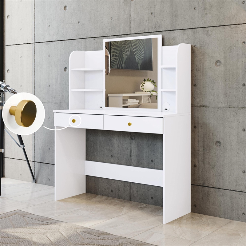 Boahaus Cixi Vanity Desk (White)