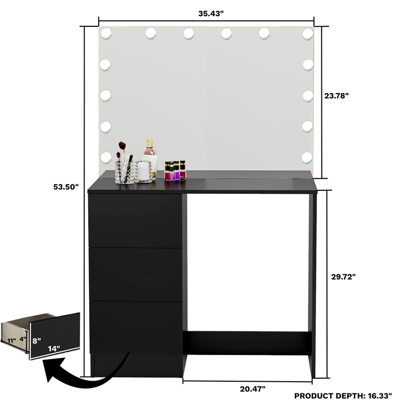 Boahaus Amelia Vanity Desk (Black)