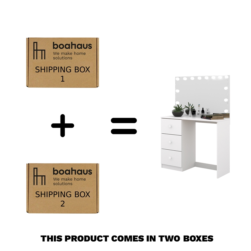 Boahaus Amelia Vanity Desk (White)