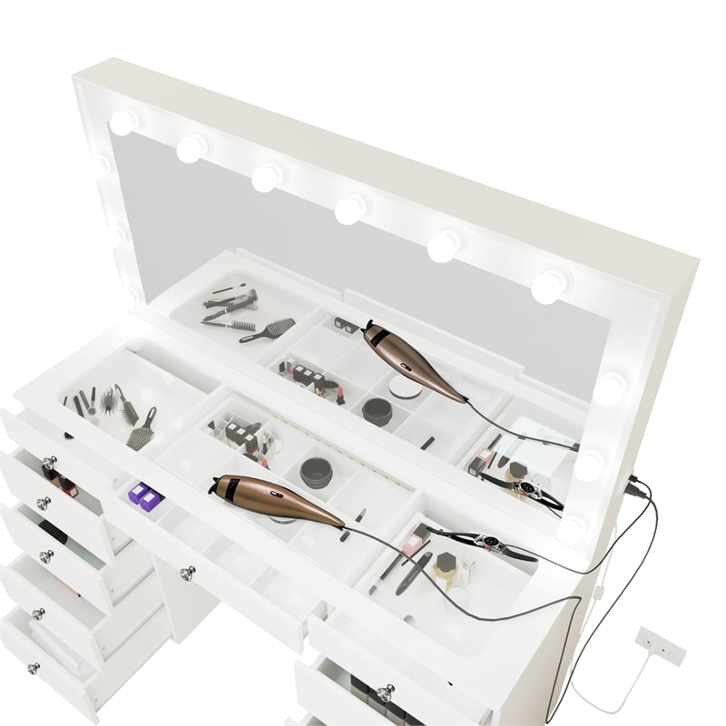 Boahaus Orla Vanity Desk (Crystal Knobs)