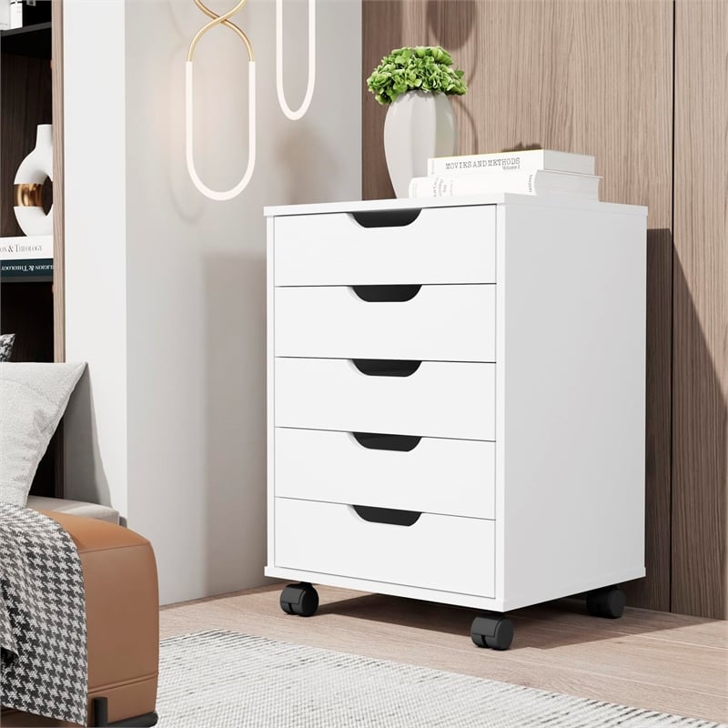 Boahaus Ebadi 5-Drawer Chest (White)