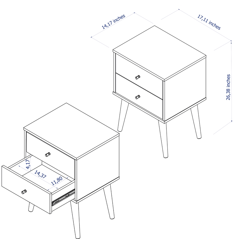 Boahaus Arona Nightstand (White)
