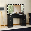 Boahaus Yara Vanity with Light Bulbs (Black)