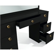 Boahaus Yara Vanity with Light Bulbs (Black)