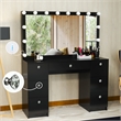 Boahaus Yara Vanity with Light Bulbs (Black)