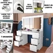 Boahaus Freya Vanity with Light Bulbs (White)