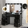 Boahaus Yara Lighted Modern Vanity Table Black Finish for Bedroom