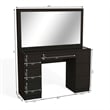 Boahaus Yara Lighted Modern Vanity Table Black Finish for Bedroom