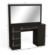 Boahaus Yara Lighted Modern Vanity Table Black Finish for Bedroom