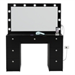 Boahaus Yara Lighted Vanity with Glass Top (Black)