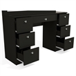 Boahaus Yara Lighted Vanity with Glass Top (Black)