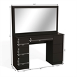 Boahaus Yara Lighted Vanity with Glass Top (Black)